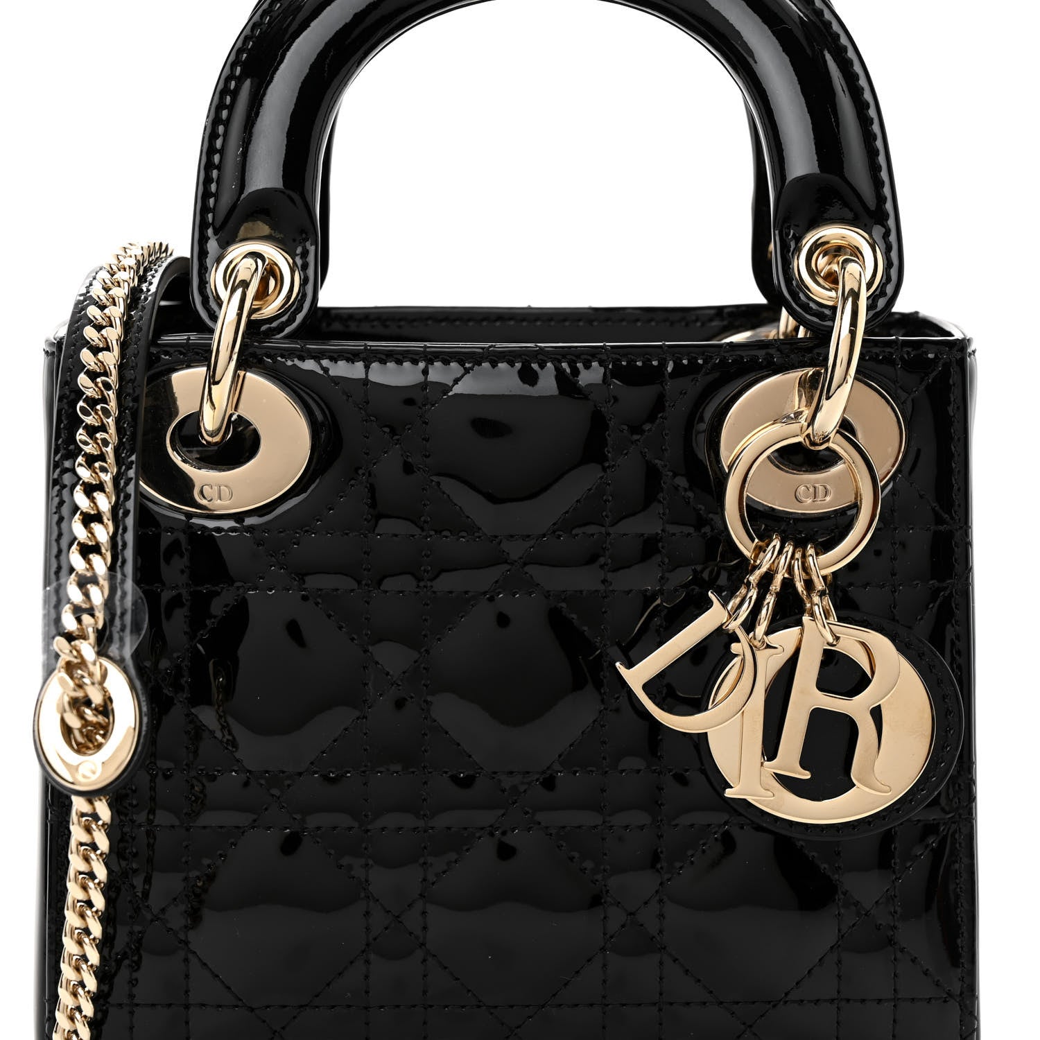Christian Dior Patent Cannage Mini Lady Dior Black 8 of 10