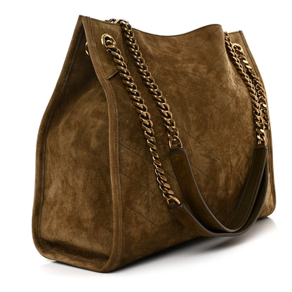 Saint Laurent Suede Matelasse Monogram Medium Niki Shopper Tote New Barley 3 of 10