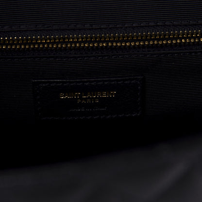Saint Laurent Grain De Poudre Textured Mixed Matelasse Large Triquilt Monogram Satchel Black 7 of 10