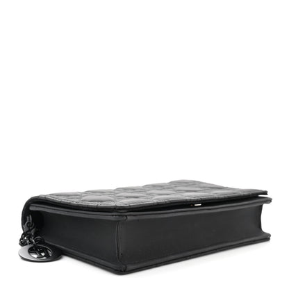 Christian Dior Ultra Matte Calfskin Cannage Lady Dior Clutch Black 5 of 13