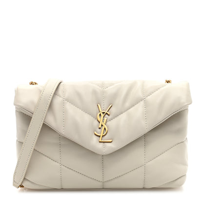 Saint Laurent Lambskin Quilted Toy Loulou Puffer Monogram Chain Satchel Crema Soft 1 of 9