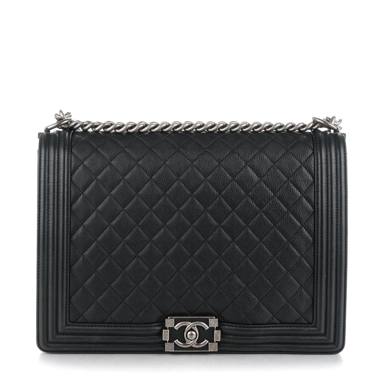 Chanel Calfskin Quilted Large Boy Flap Black 1 of 8