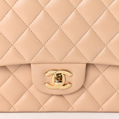 Chanel Lambskin Quilted Medium Double Flap Beige 7 of 11