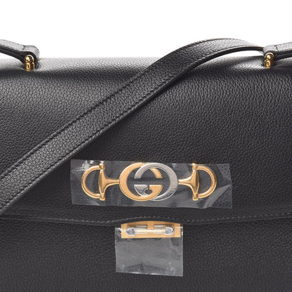 Gucci Grainy Calfskin Small Zumi Shoulder Bag Black 8 of 10
