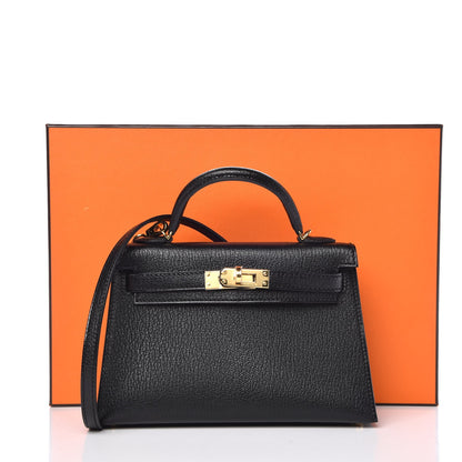 Hermes Chevre Mysore Mini Kelly Sellier 20 Black 8 of 8
