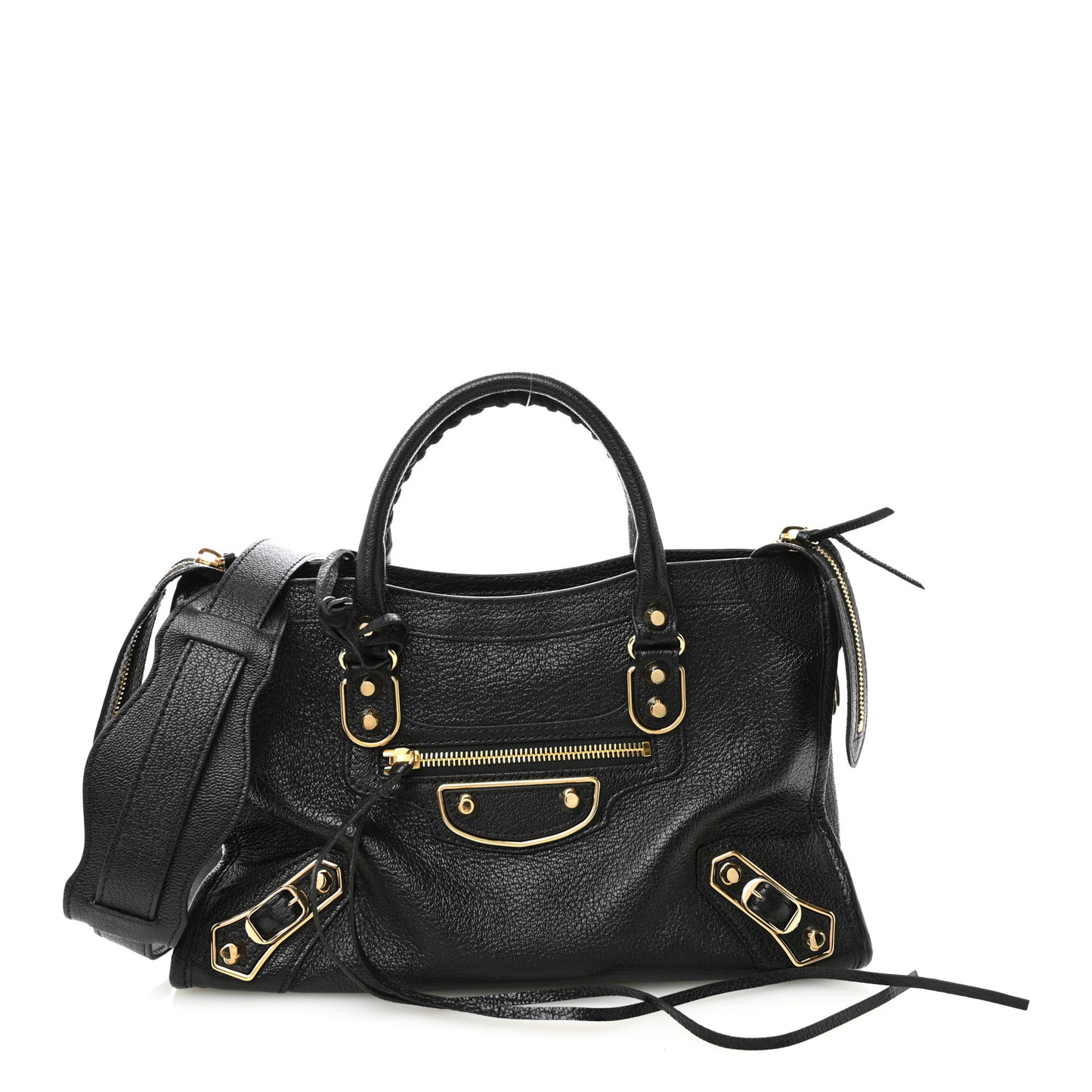 Chevre Gold Metallic Edge Hardware S City Black
