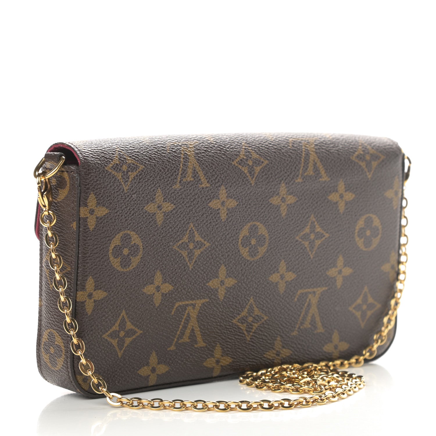 Louis Vuitton Monogram Pochette Felicie Chain Wallet Fuchsia 4 of 18