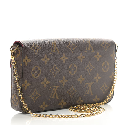 Louis Vuitton Monogram Pochette Felicie Chain Wallet Fuchsia 4 of 18