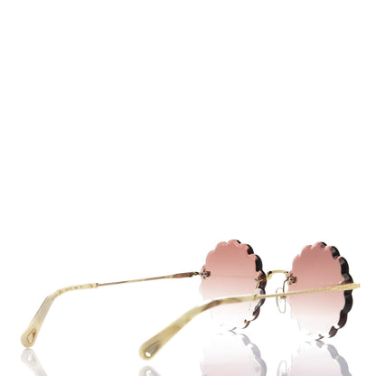 Chloe Round Scalloped Rosie Sunglasses CE143S Gold Coral 4 of 8