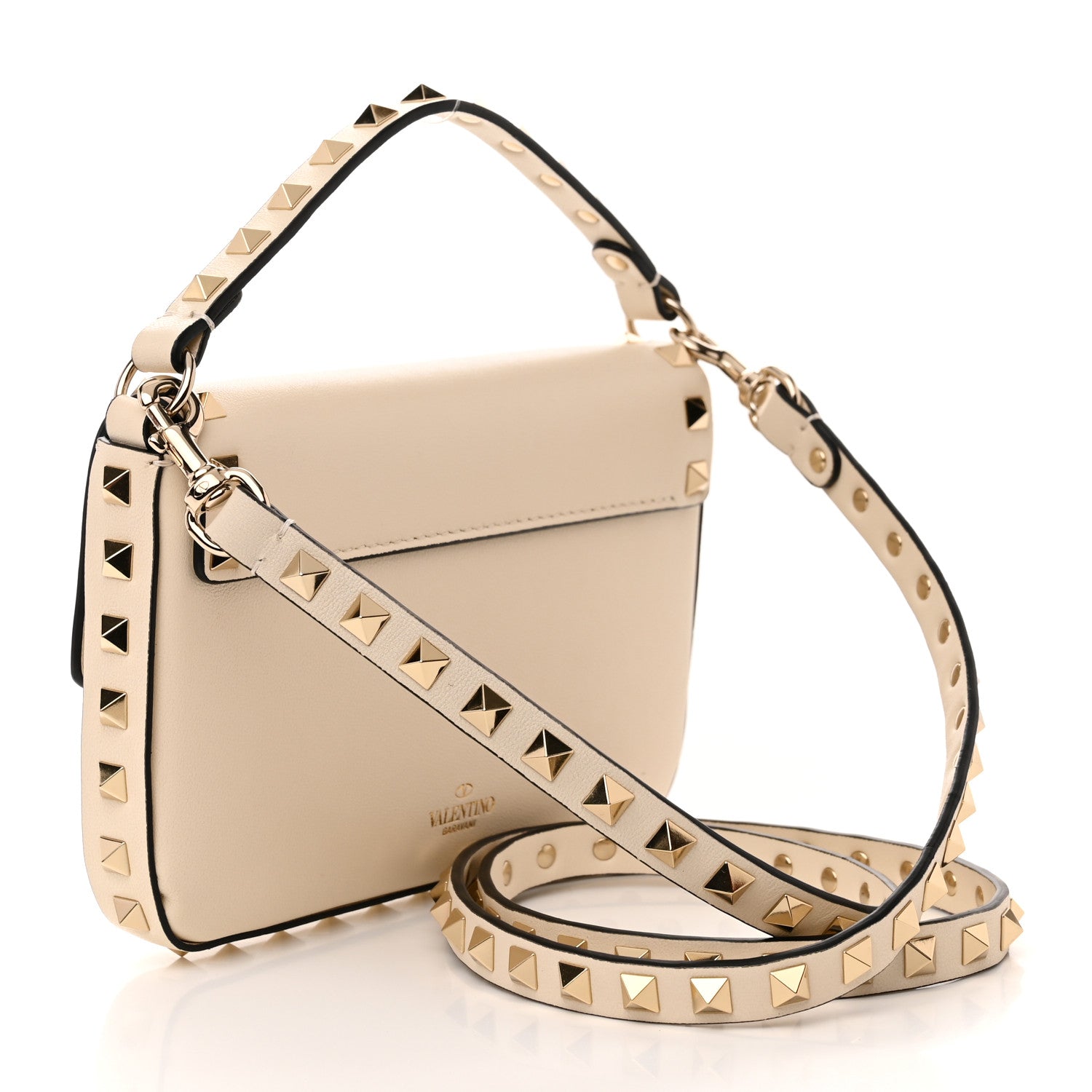Valentino Garavani Calfskin Rockstud Crossbody Pouch Light Ivory 3 of 9