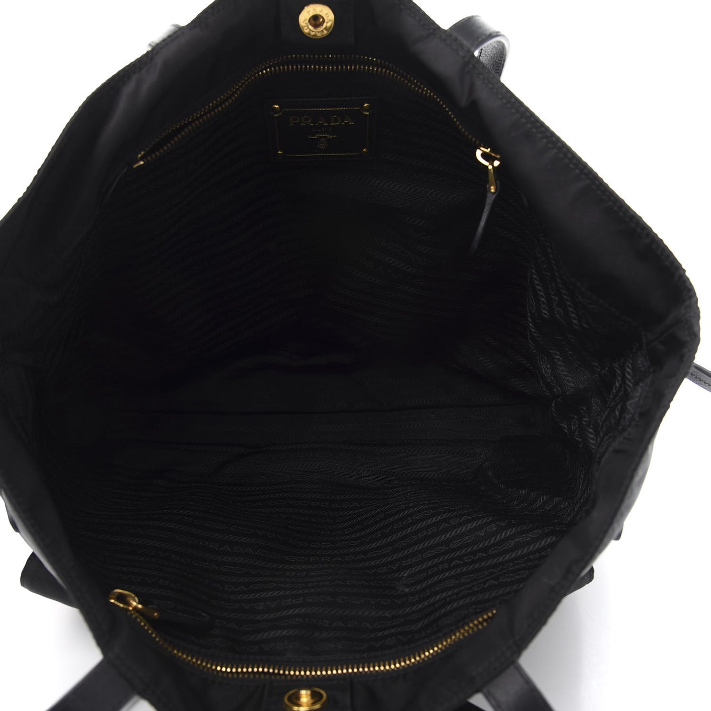 Nylon Saffiano Front Pocket Tote Black