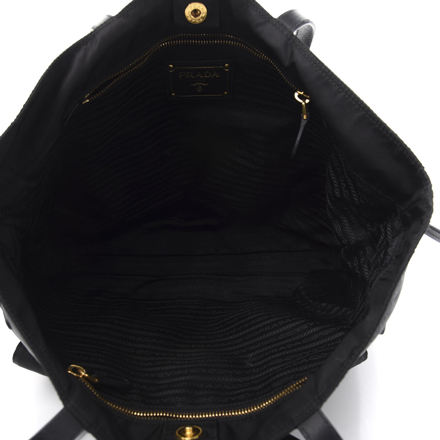 Prada Nylon Saffiano Front Pocket Tote Black 5 of 12
