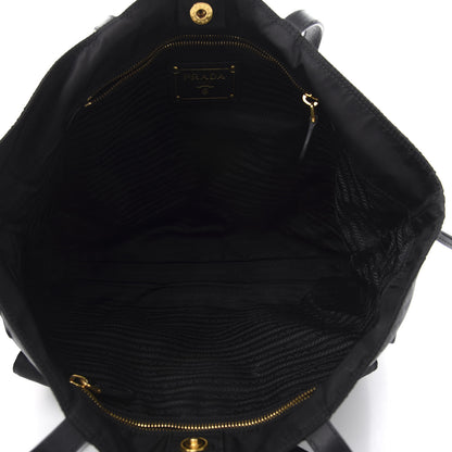 Prada Nylon Saffiano Front Pocket Tote Black 5 of 12