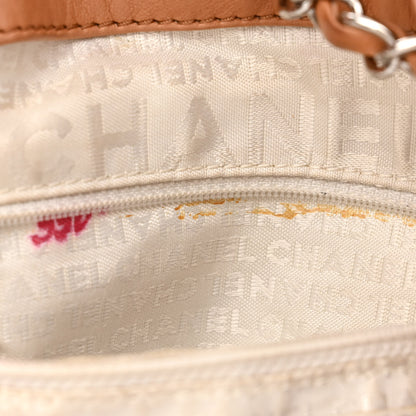 Chanel Lambskin Contrast Stitch Large Drawstring Tote Dark Beige 11 of 15