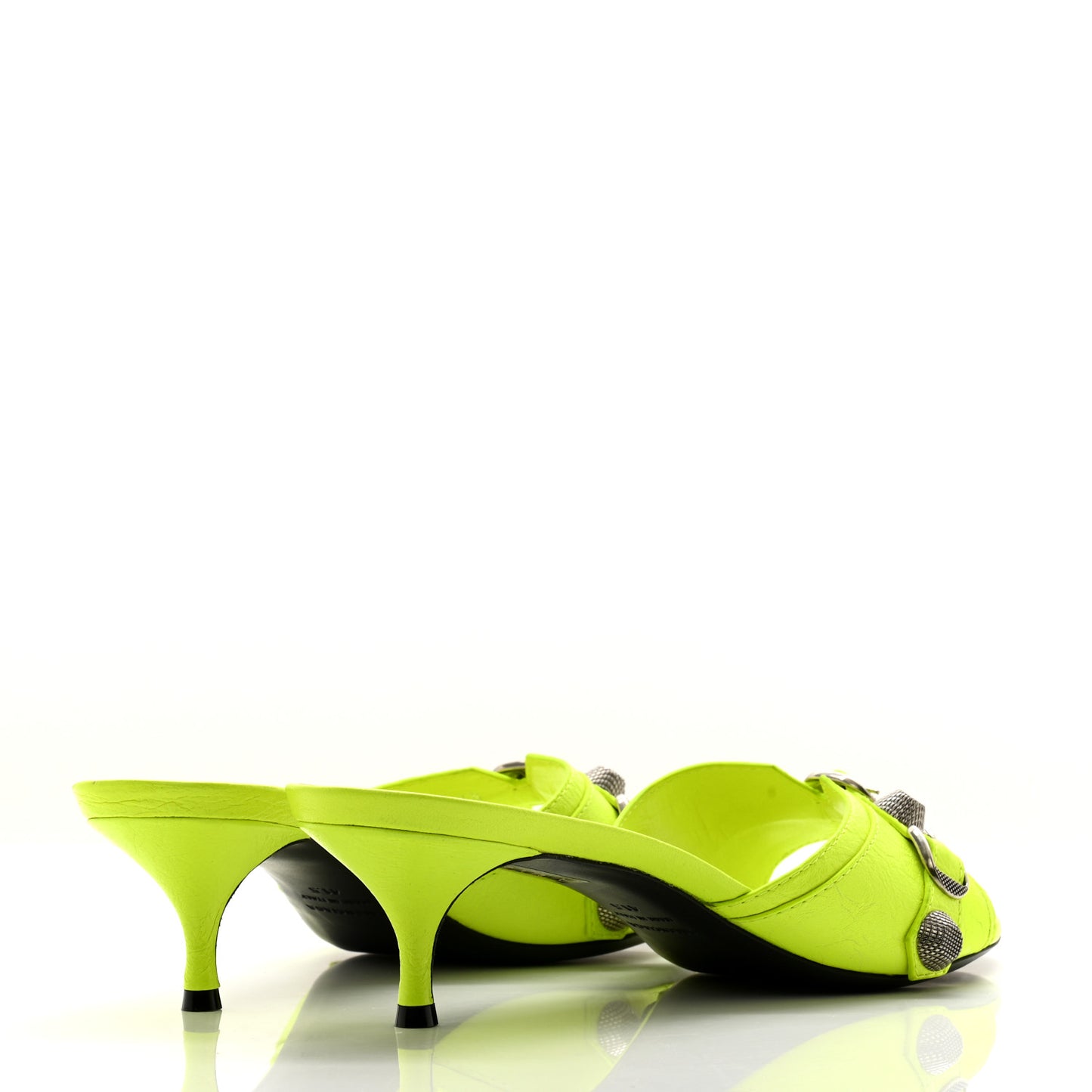 Agneau Arena Cagole 50mm Slide Sandals 41.5 Fluo Yellow