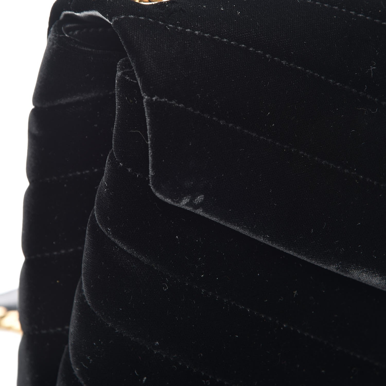 Saint Laurent Velvet Y Quilted Monogram Small Loulou Chain Satchel Black 8 of 9