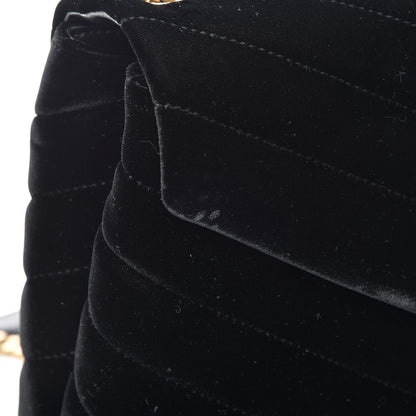 Saint Laurent Velvet Y Quilted Monogram Small Loulou Chain Satchel Black 8 of 9