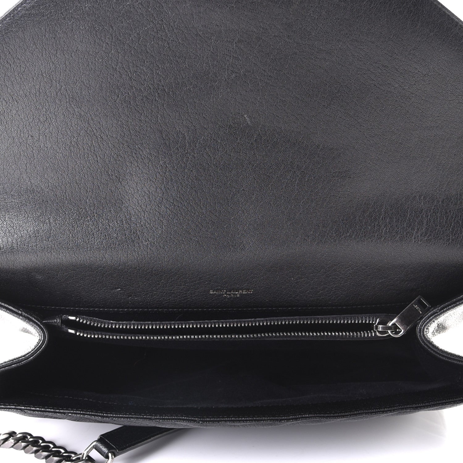 Saint Laurent Sheepskin Matelasse Chevron Monogram Large College Satchel Black 4 of 7
