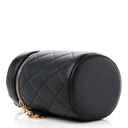 Chanel Lambskin Quilted Small Vanity Case Black Black 5 of 10