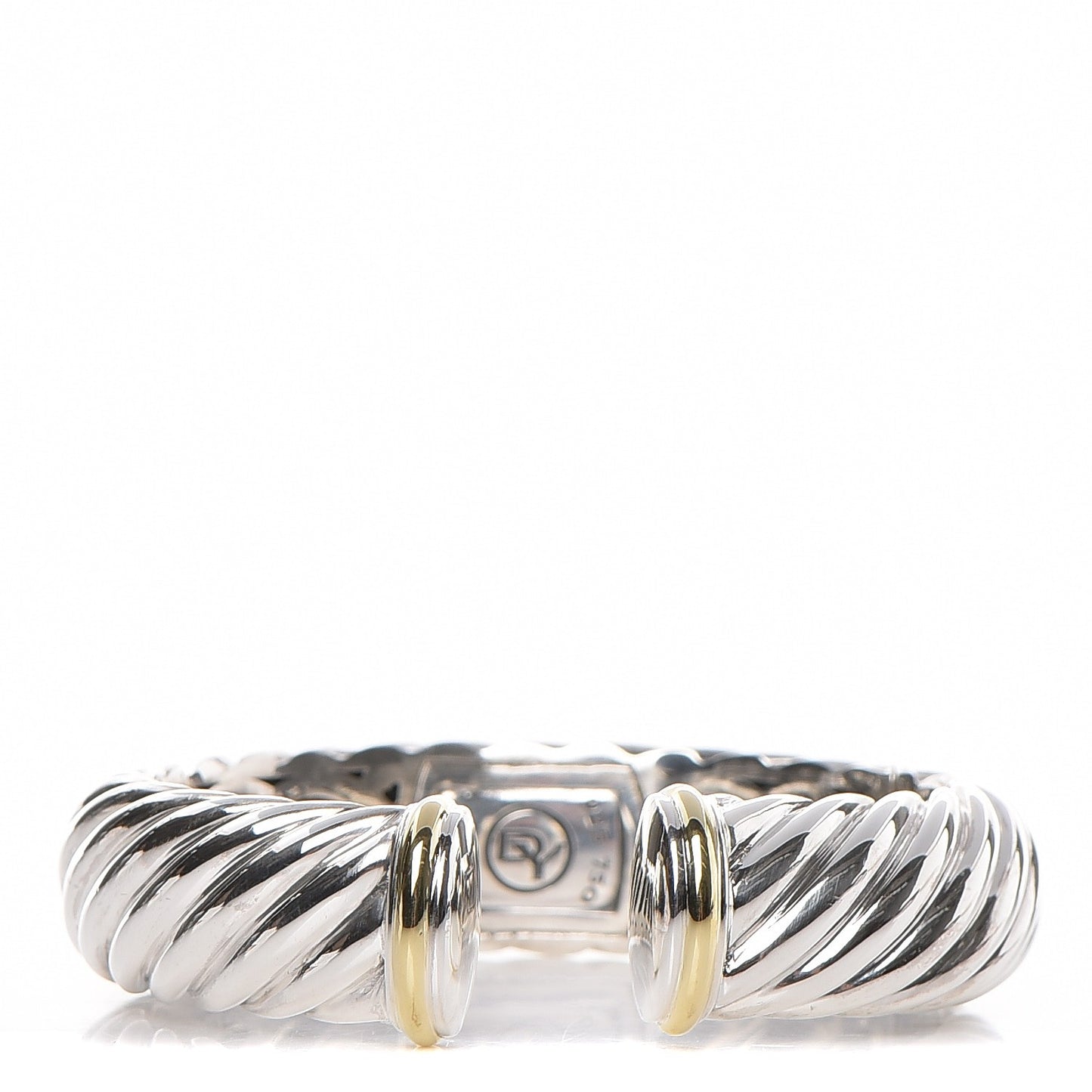 Sterling Silver 18K Yellow Gold 15mm Sculpted Cable Cuff