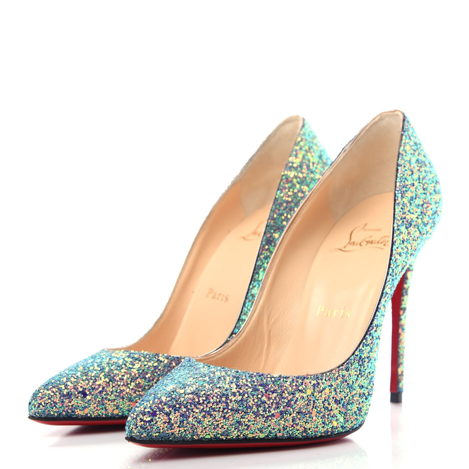 Christian Louboutin Glitter Pigalle Follies 100 Pumps 36.5 Dragonfly Etincelle 3 of 10