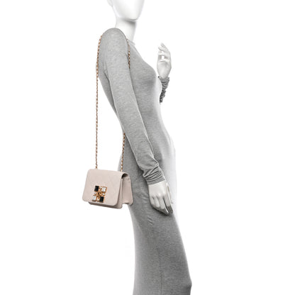 Chanel Calfskin Quilted Crystal Pearl Small Flap Bag White 2 of 10