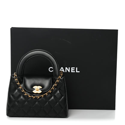 Chanel Shiny Aged Calfskin Quilted Nano Kelly Shopper Black Black 11 of 11