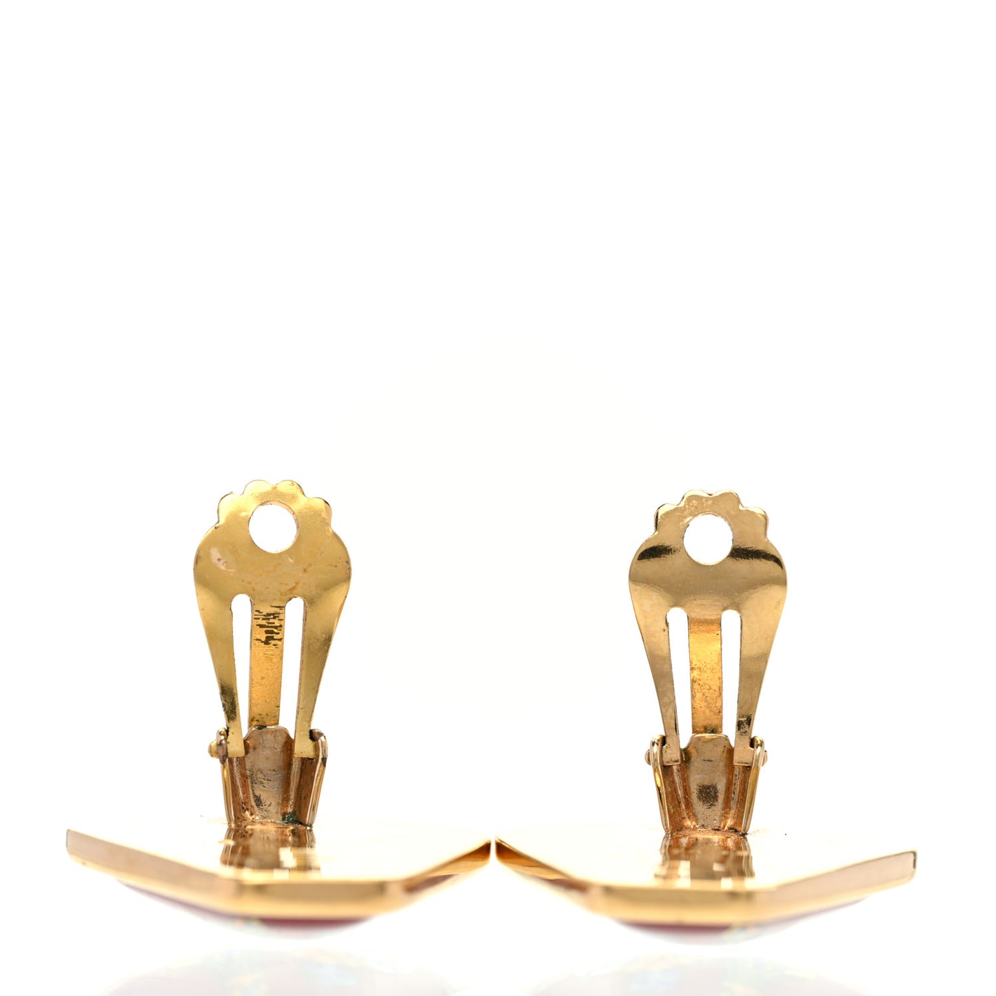 Printed Enamel Clip On Earrings