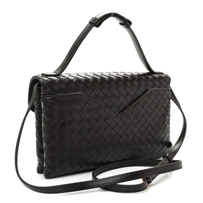 Bottega Veneta Nappa Intrecciato Knot Lock Top Handle Crossbody Bag Fondant 3 of 11