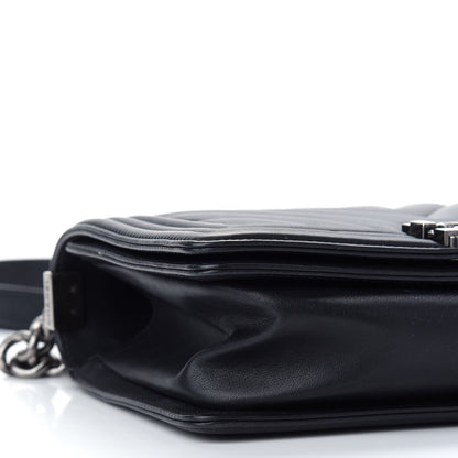 Chanel Calfskin Chevron Quilted Medium Boy Flap Black 8 of 10