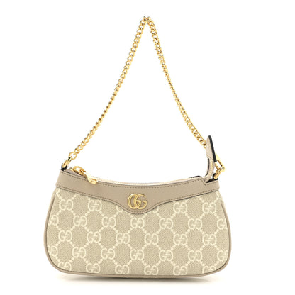 Gucci GG Supreme Monogram Textured Dollar Calfskin Web Mini Ophidia GG Handbag Beige Mystic White Oatmeal 1 of 11