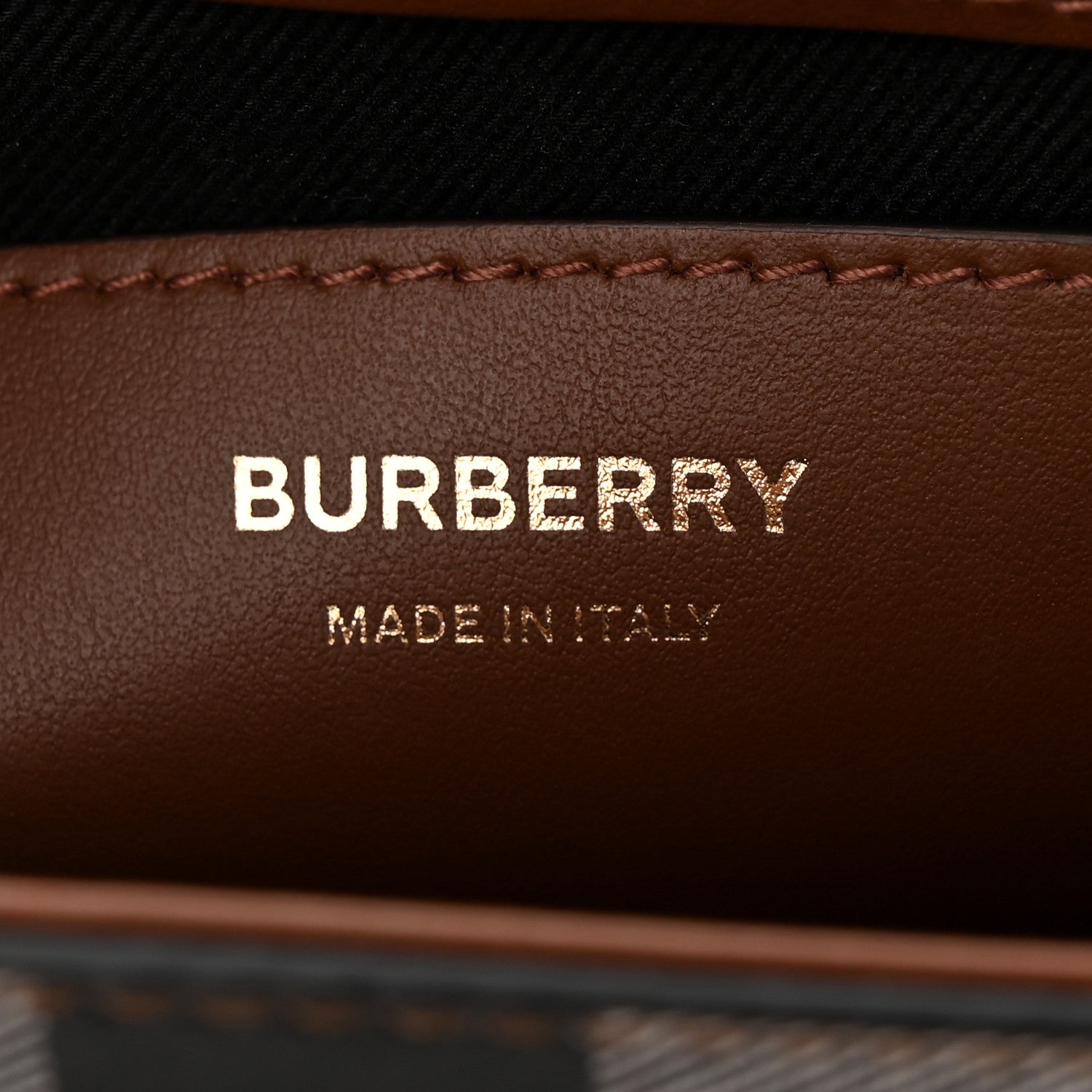 Burberry Calfskin Giant Check E-Canvas Note Crossbody Bag Dark Birch Brown 6 of 10
