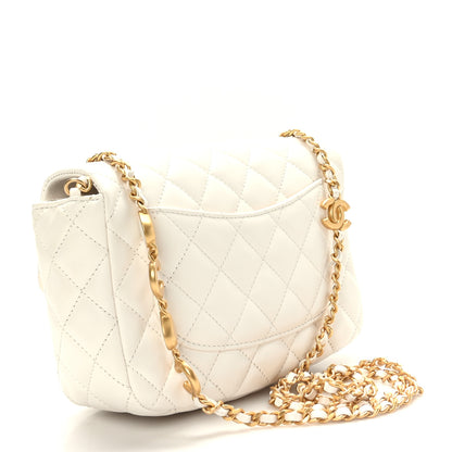 Chanel Lambskin Enamel Quilted Small Coco Hearts Square Flap White 3 of 10
