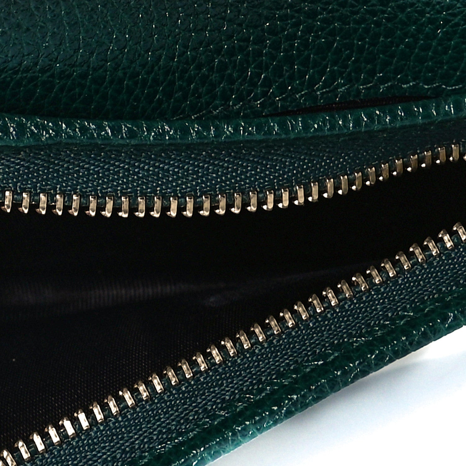 Gucci Grainy Calfskin Zumi Chain Card Case Wallet Vintage Green 5 of 7