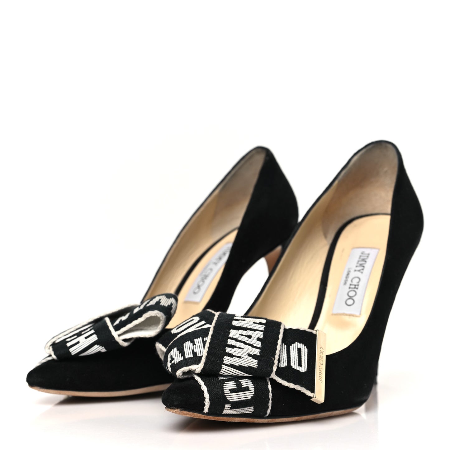 Suede Logo Bow Tegan 60 Pumps 39 Black Chalk
