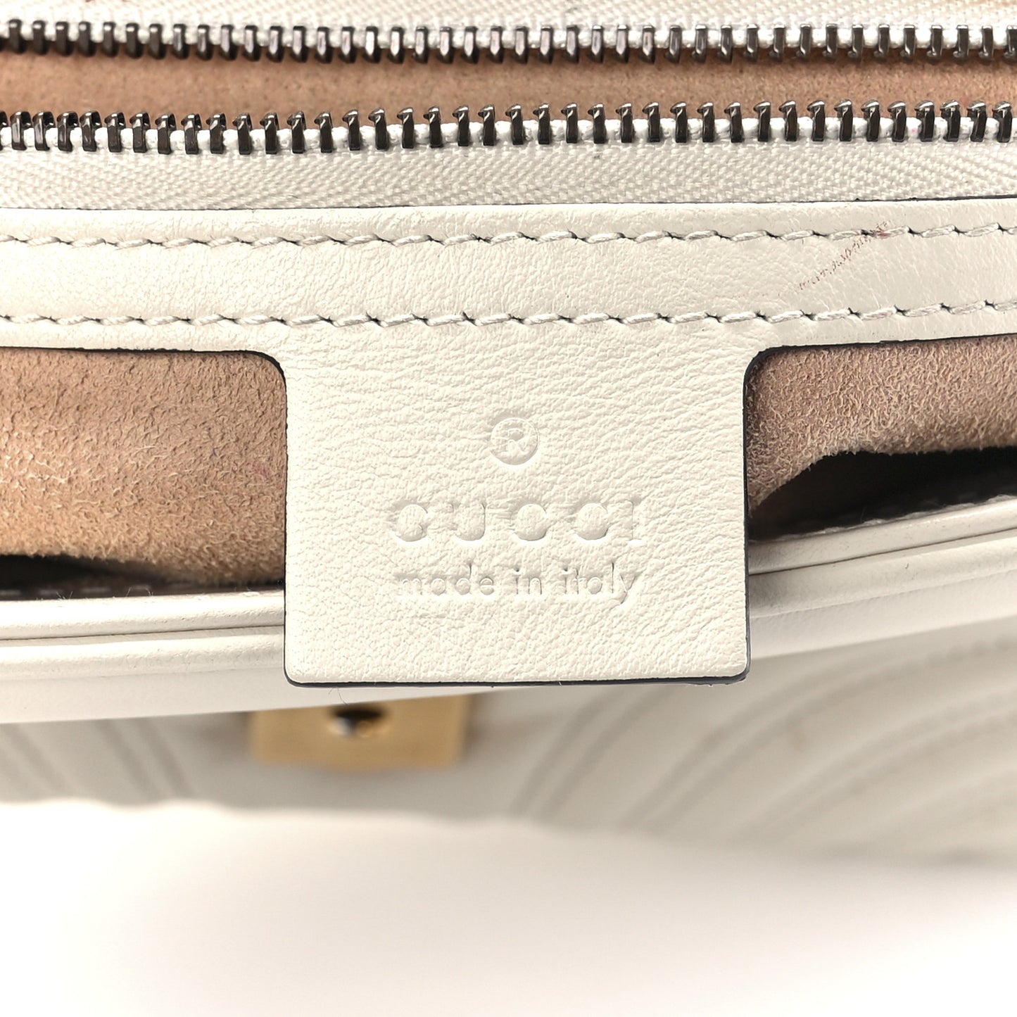 Calfskin Matelasse Small GG Marmont Top Handle Shoulder Bag White