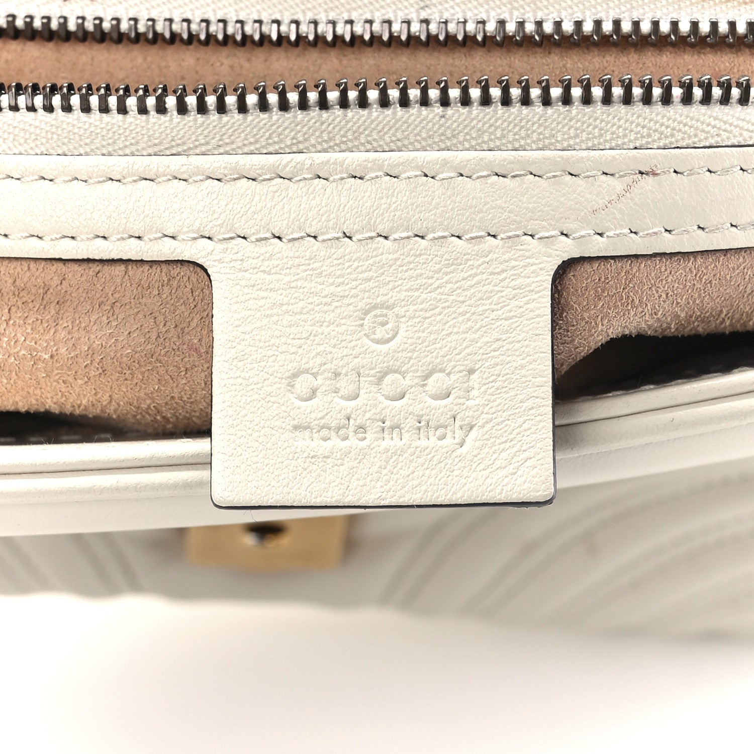 Gucci Calfskin Matelasse Small GG Marmont Top Handle Shoulder Bag White 5 of 13