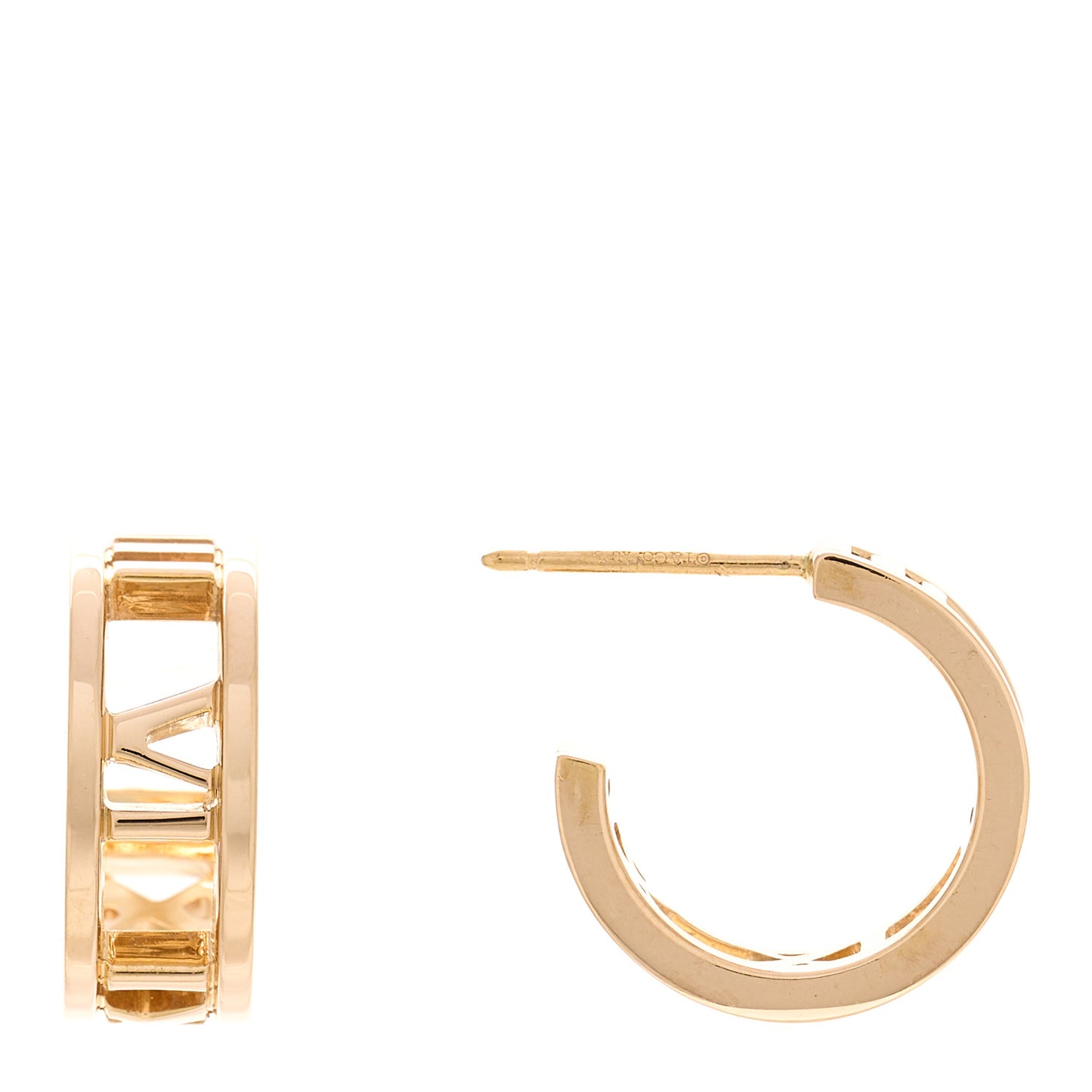 18K Rose Gold Mini Atlas Hoop Earrings