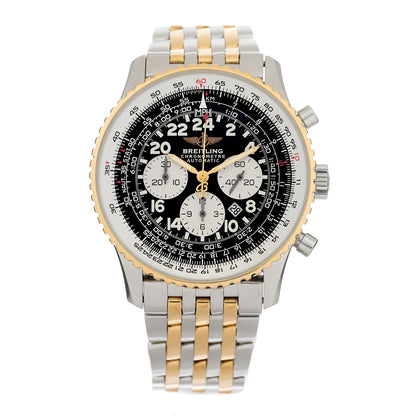 Breitling Stainless Steel 18K Yellow Gold 41mm Navitimer Cosmonaute Chronograph Automatic Watch Black D22322 1 of 4