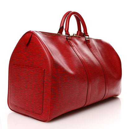 Louis Vuitton Epi Keepall 50 Castillan Red 2 of 9