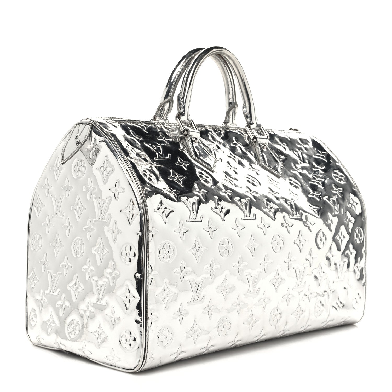 Louis Vuitton Monogram Miroir Speedy 35 Silver 2 of 10