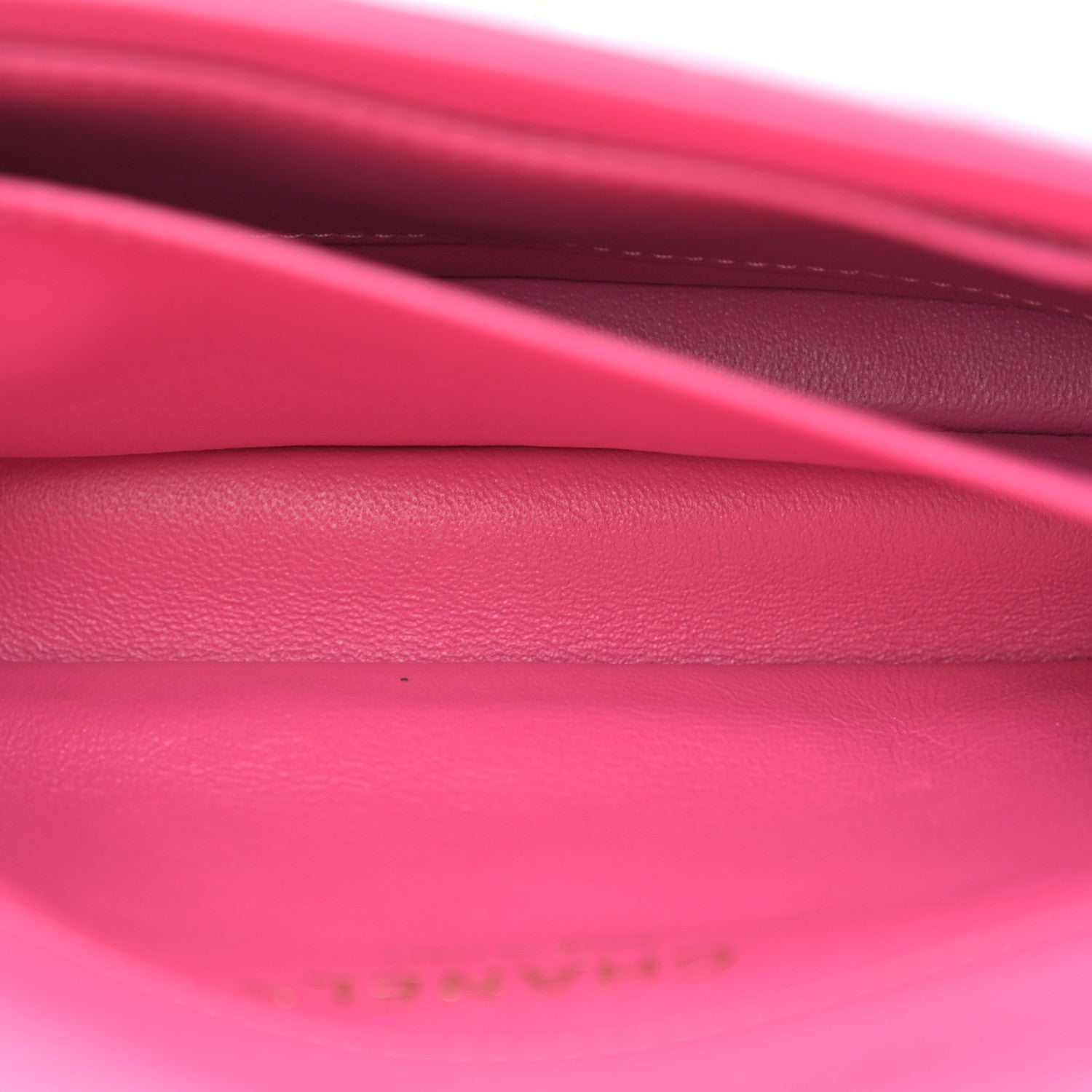 Chanel Lambskin Chevron Quilted Extra Mini Rectangular Flap Dark Pink 6 of 13