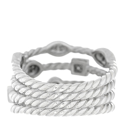 David Yurman Sterling Silver Diamond Confetti 4 Row Ring 55 7.25 3 of 4