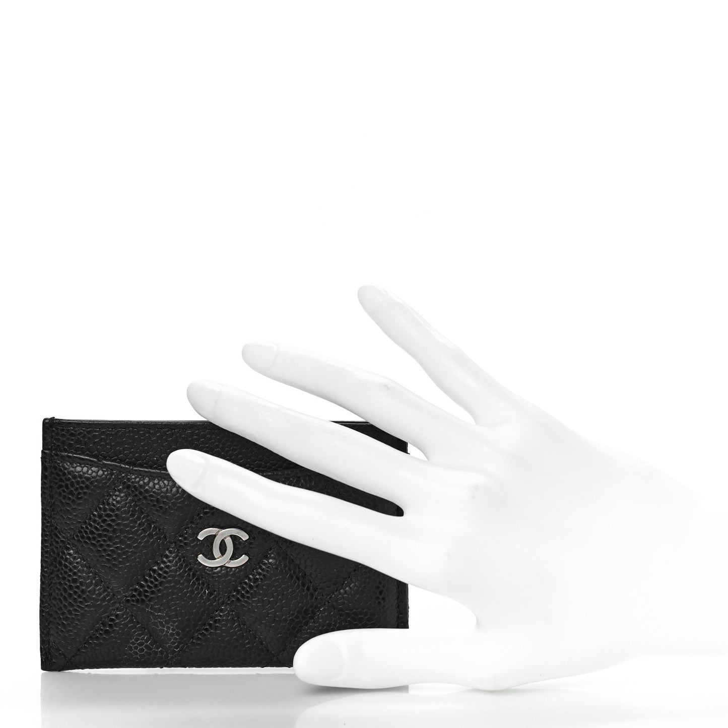 Caviar Quilted Card Holder Black