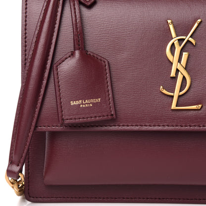 Saint Laurent Calfskin Medium Monogram Sunset Bordeaux 10 of 11