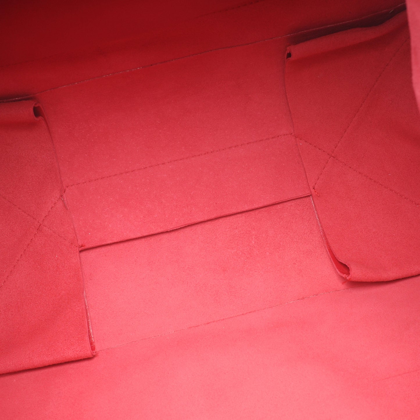 Leather Cabas Horizontal Tote Red
