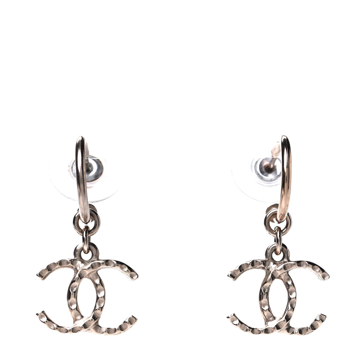 Chanel Metal CC Hoop Drop Earring Gold 1 of 3
