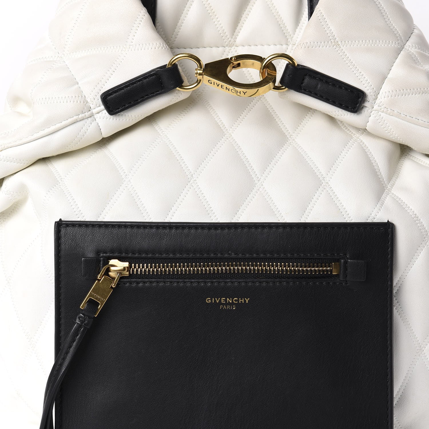 Givenchy Rubberized Canvas Quilted Duo Backpack White 10 of 11