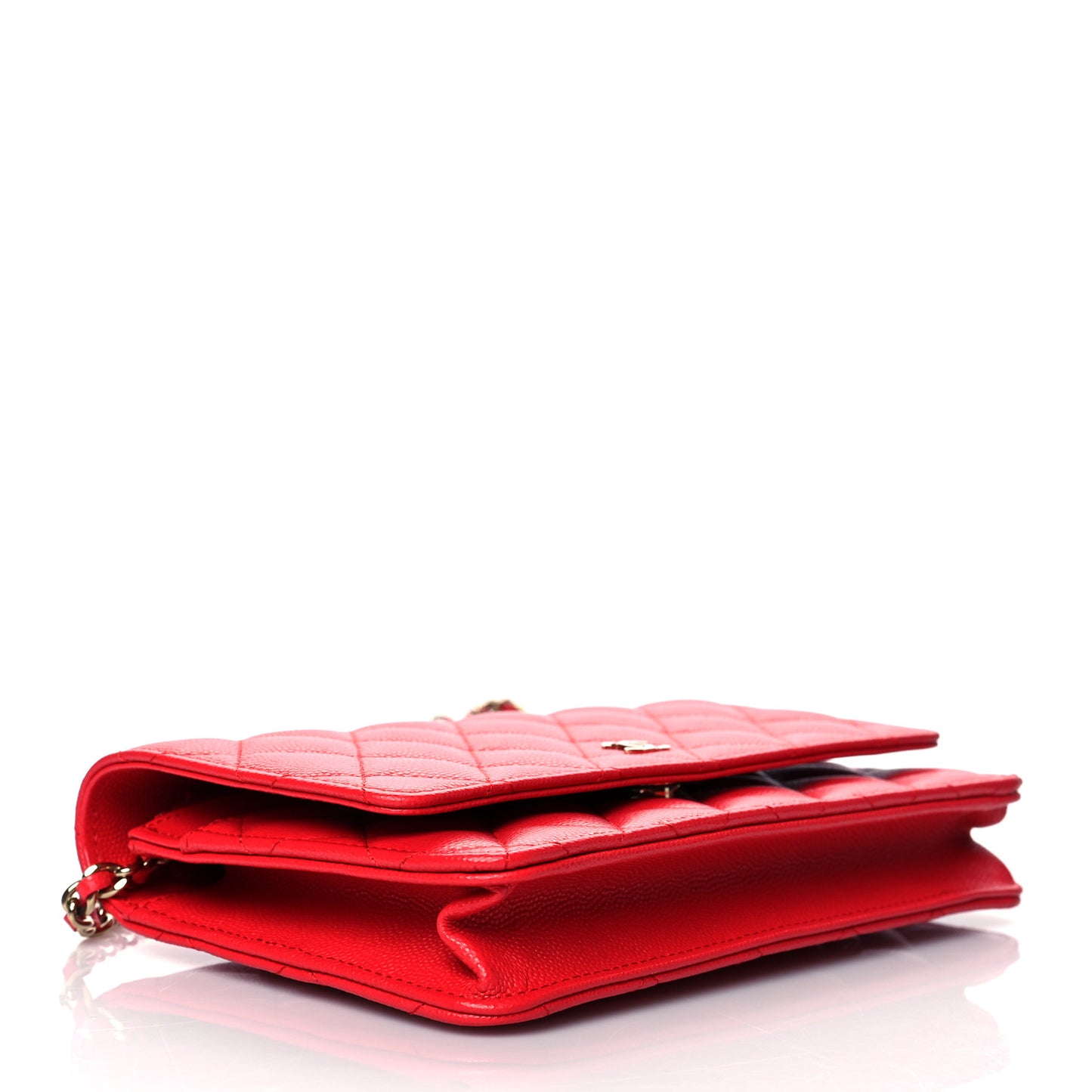 Caviar Quilted Wallet On Chain WOC Red