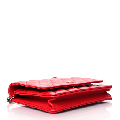 Chanel Caviar Quilted Wallet On Chain WOC Red 4 of 11
